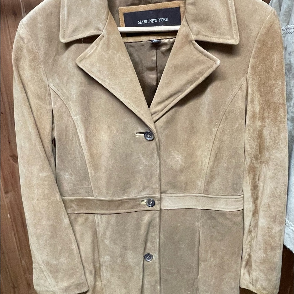 Andrew Marc Tan Suede Leather Jacket